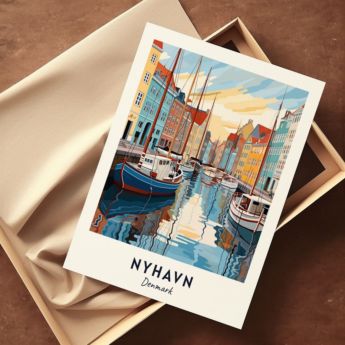 Nyhavn Travel Print Wall Art Nyhavn Denmark City Print Nyhavn Travel Gift Nyhavn City Poster Travel Gift Wall Art - Image 3