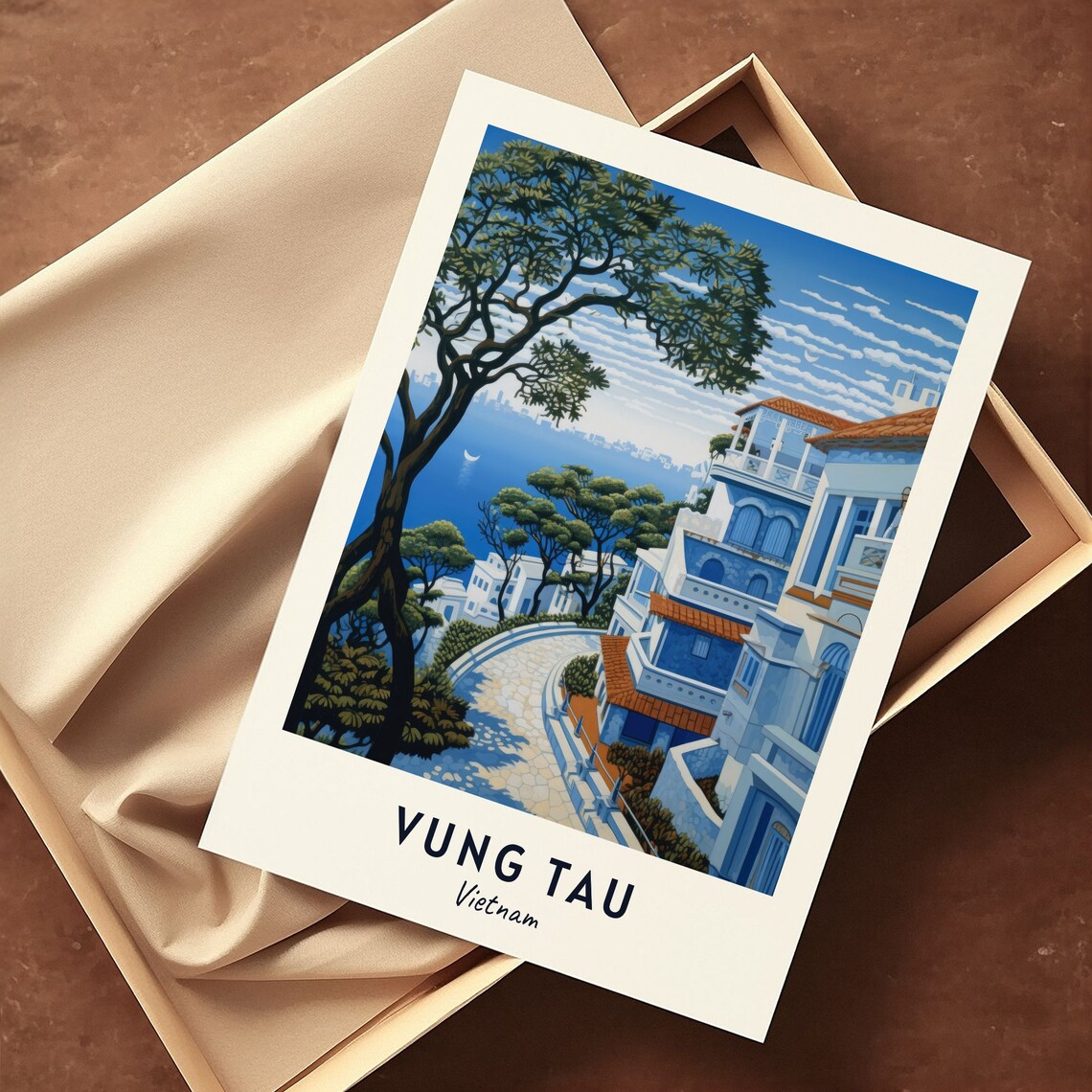 Vung Tau Vietnam Coastal Hillside Villas Sea View Travel Poster - Image 3