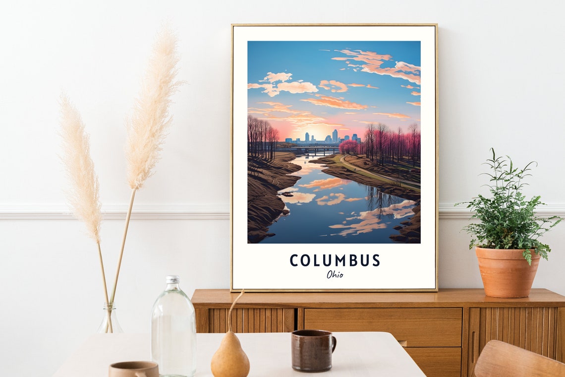Columbus Travel Print Wall Art Columbus Ohio City Print Columbus Travel Gift Columbus City Poster Travel Gift - Image 2