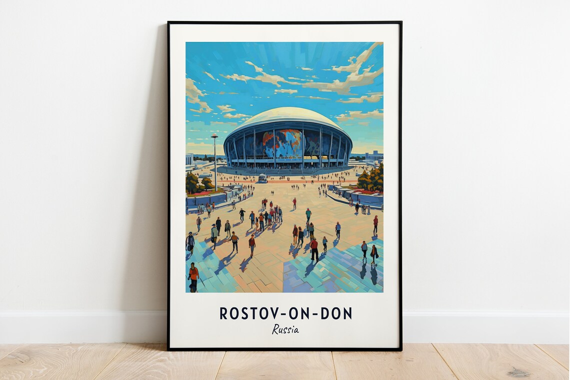 Rostov Arena Stadium and Fan Plaza in Rostov-on-Don Russia Poster