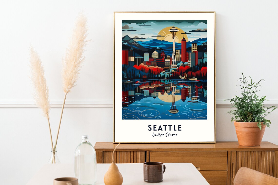 Seattle Travel Poster, United States City View - Image 2