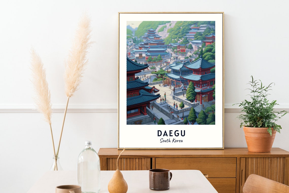 Donghwasa Temple Travel Print Wall Art Daegu South Korea City Print Donghwasa Temple Travel Gift Donghwasa Temple Poster Travel Gift - Image 2