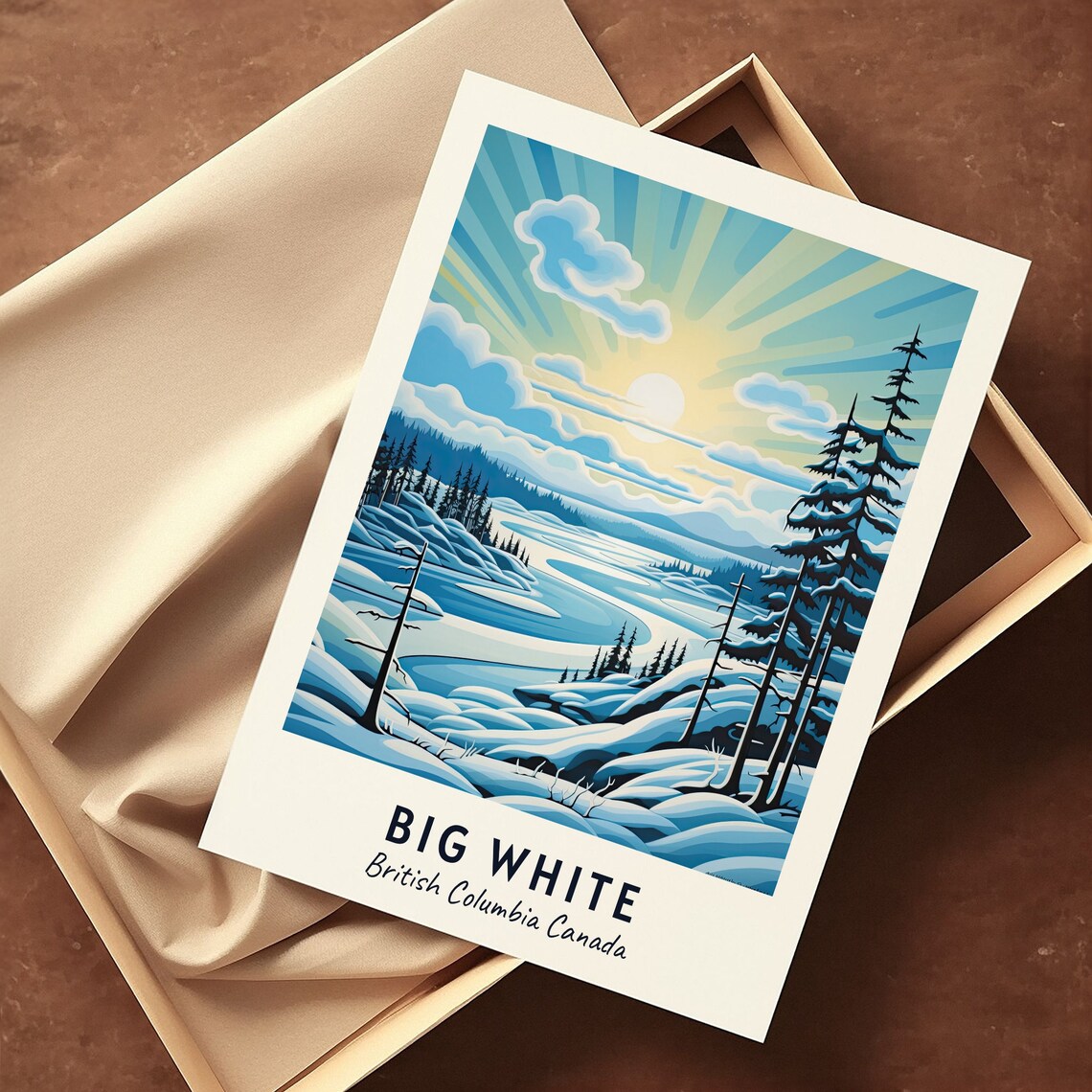 Big White British Columbia Canada Snowy Ski Resort Travel Poster - Image 3