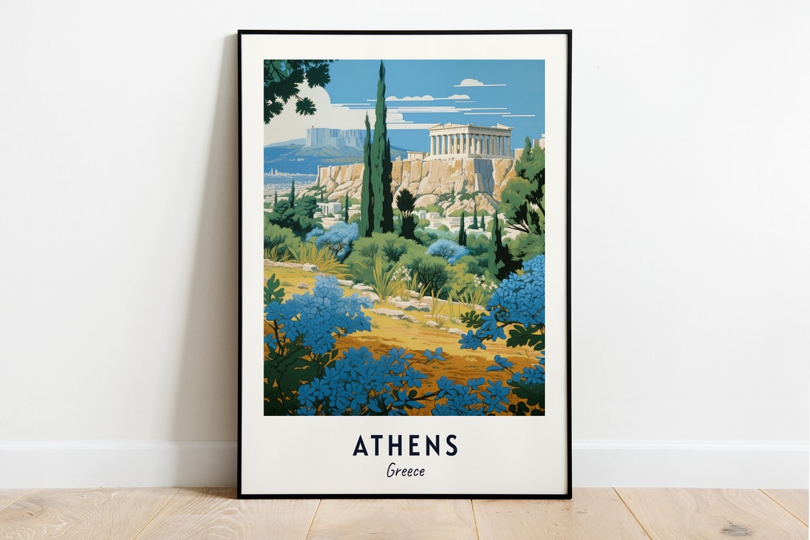 Athens Greece Travel Poster, City Gift