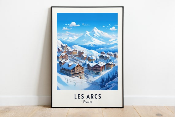 Les Arcs Travel Print Les Arcs Ski Poster France Ski Poster Les Arcs Ski Resort Print
