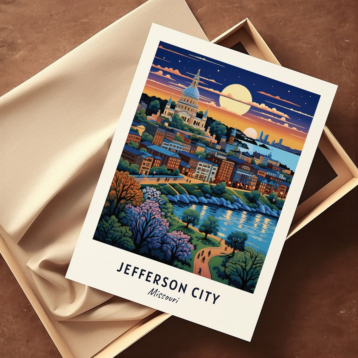 Jefferson City Travel Print Wall Art Jefferson City Missouri City Print Jefferson City Travel Gift Jefferson City City Poster Wall Art - Image 3
