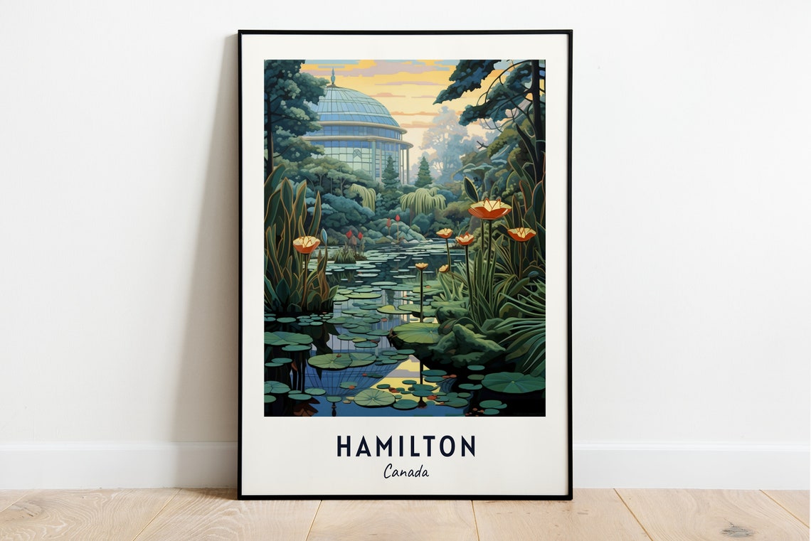 Hamilton Canada Lily Pond Botanical Garden Dome Travel Poster