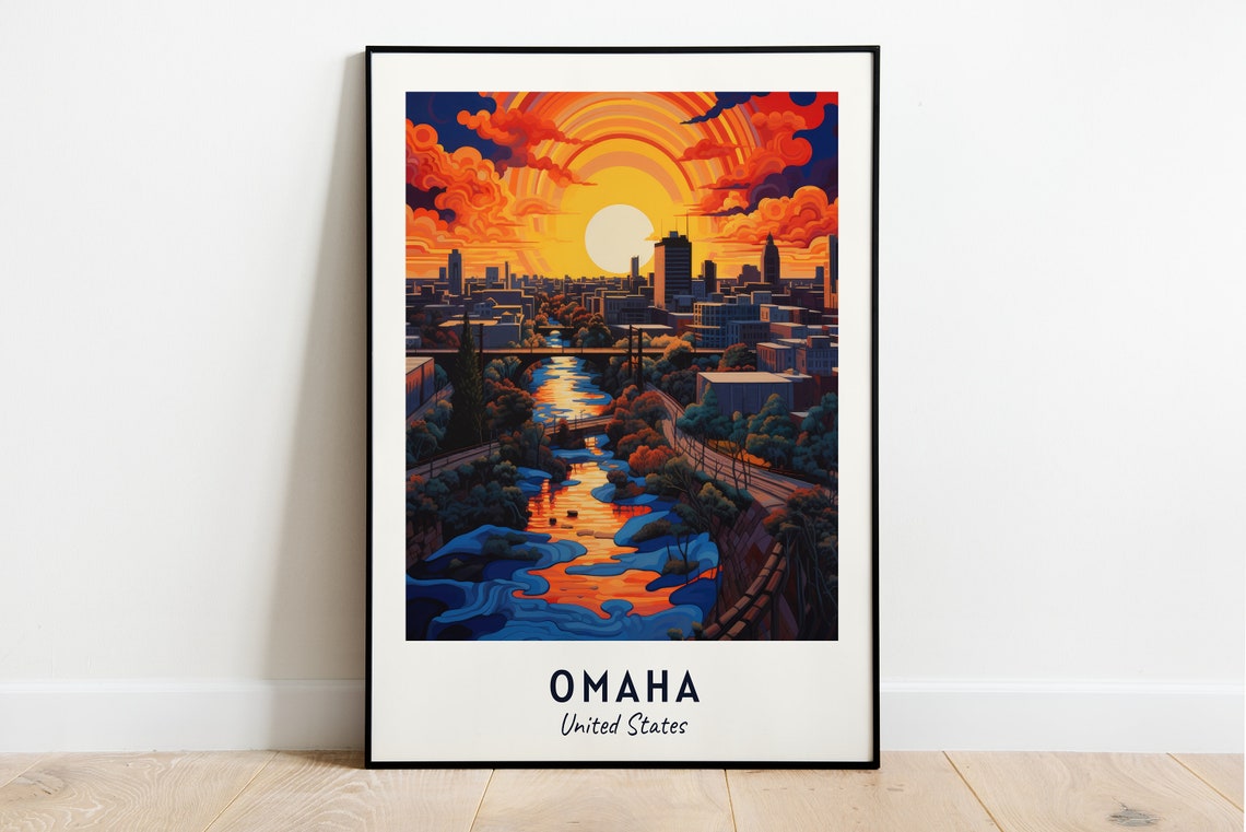 Omaha United States Travel Print Wall Art Omaha United States City Print Omaha United States Travel Gift Omaha United States Poster