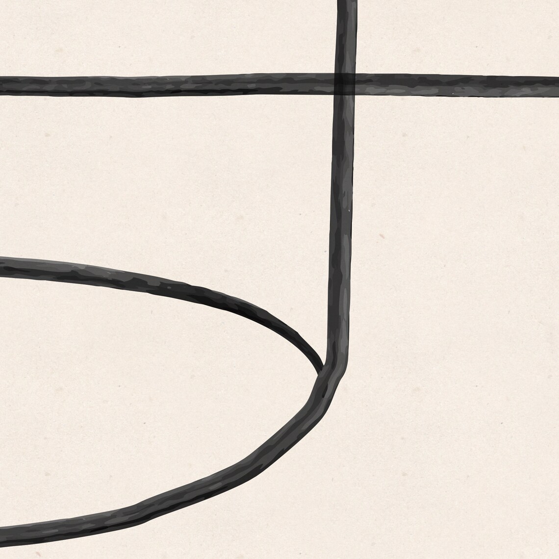 Vase On A Table, Minimal Abstract Line Drawing - Image 3