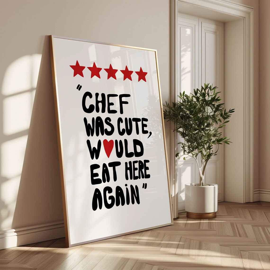 Chef Was Cute Would Eat Here Again, Retro Print - Image 2