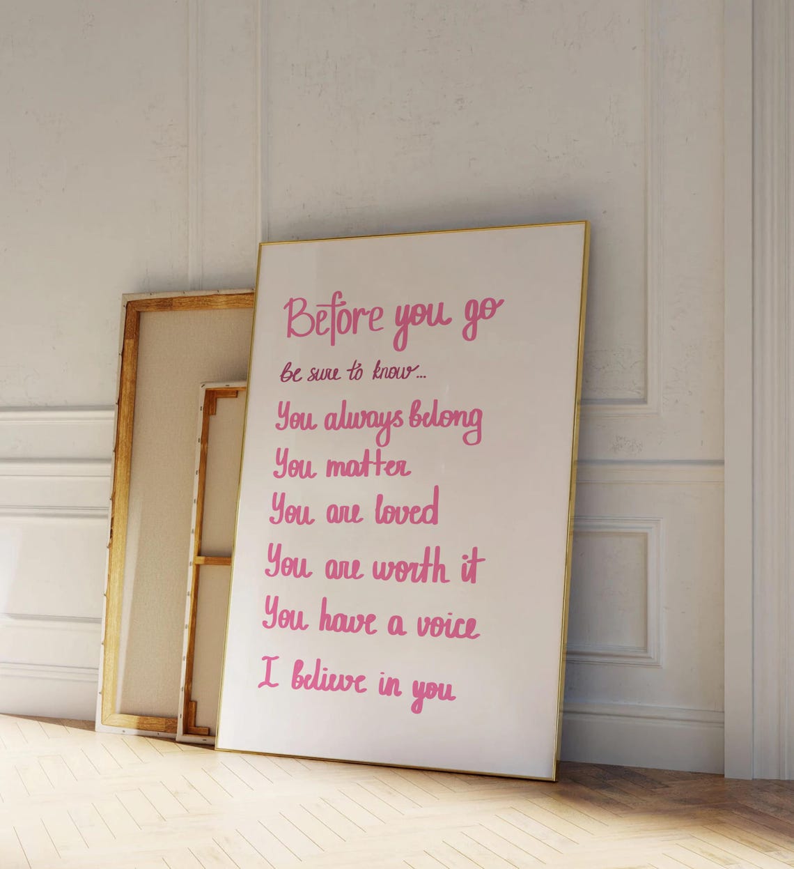 Before You Go Affirmation Pink Dorm Room Inspirational Quote Poster - Image 2