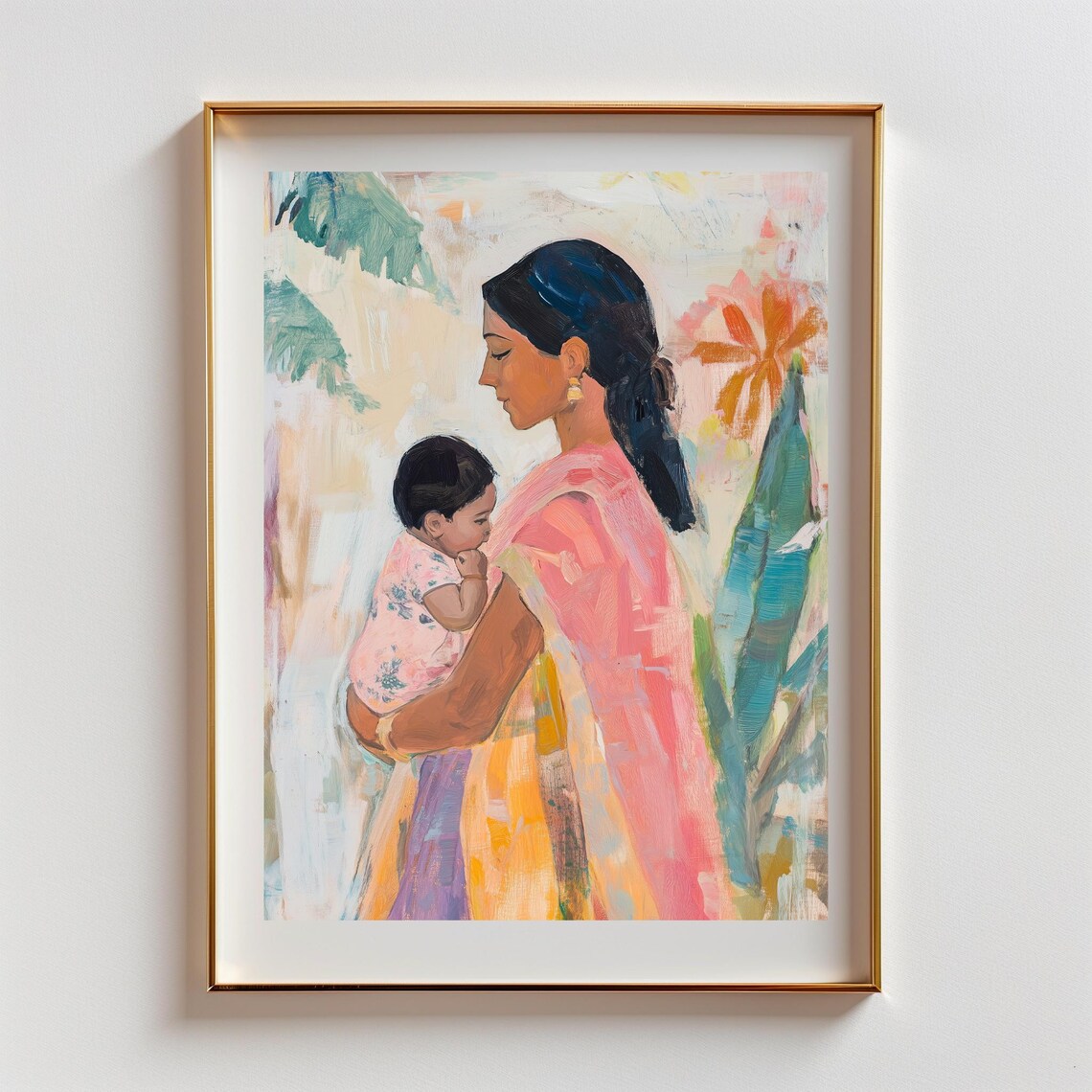 Motherhood Painting Poster, Indian Home Decor Art