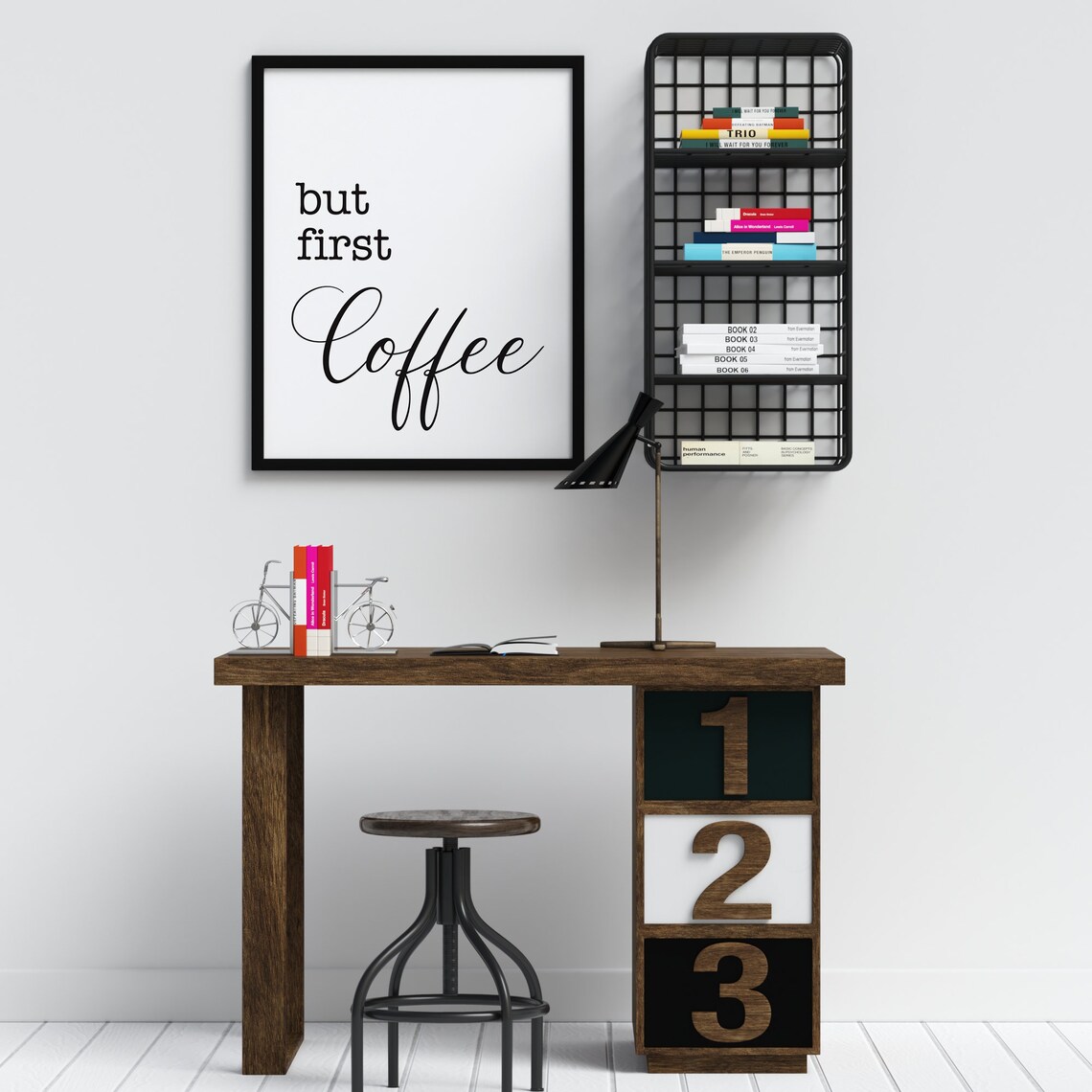 But First Coffee Quote, Kitchen Wall Art Print - Image 2