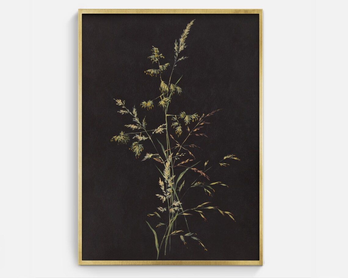 Vintage Still Life Grass Oil Painting Art Print