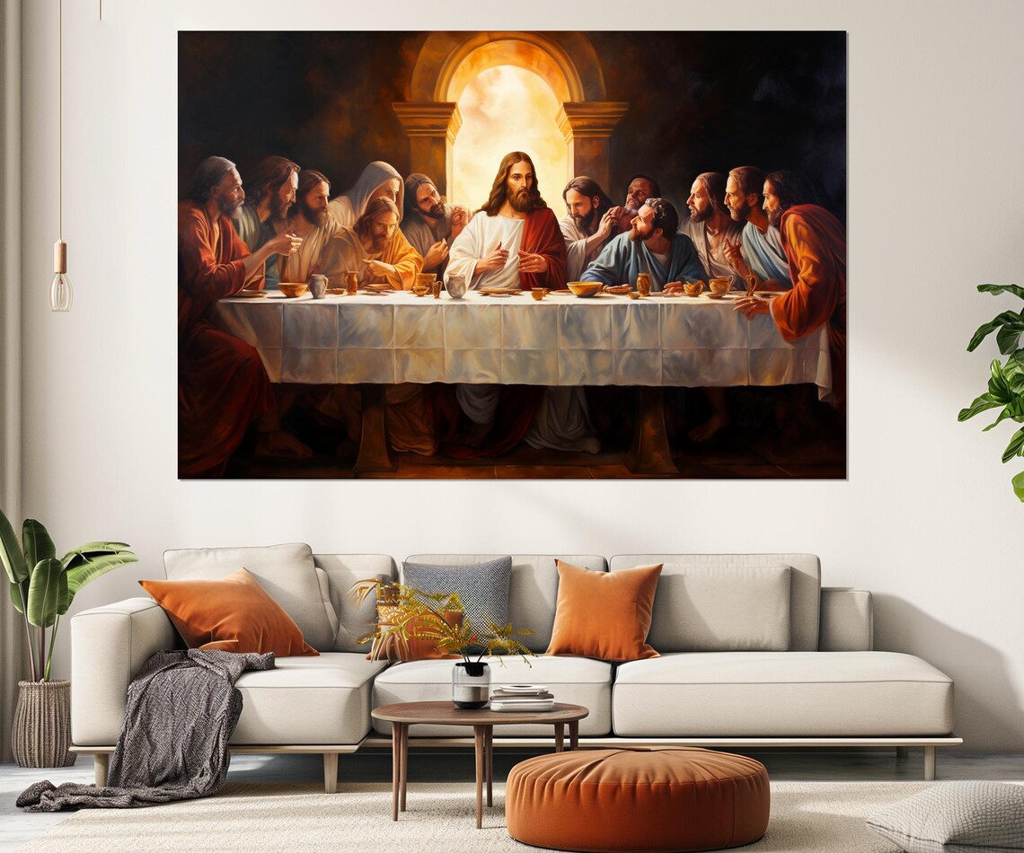 Last Supper Inspired Religious Jesus Christ Art Print - Image 2