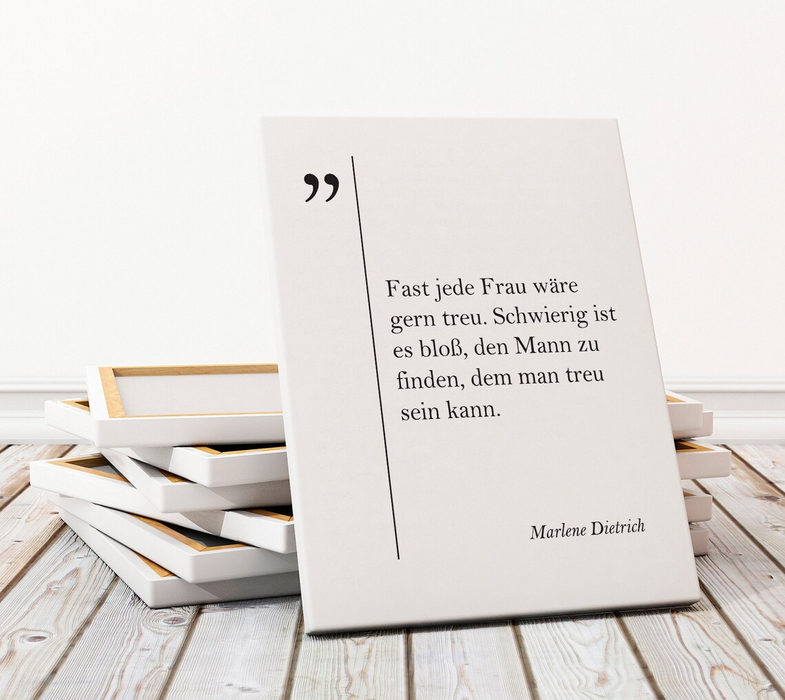 Marlene Dietrich Quote Print German Wisdom Minimalist Typography Poster