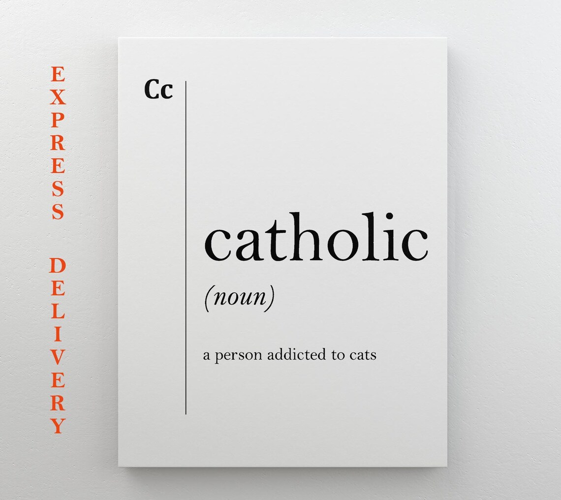 Catholic Cat Lover Funny Dictionary Definition Print Gift for Cat Owners - Image 4