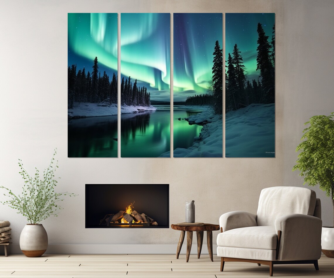 Northern Lights Aurora Borealis Wall Art Print - Image 2
