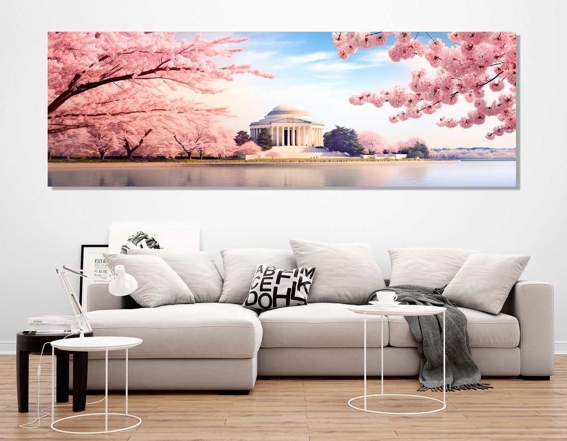 Washington DC Jefferson Memorial Cherry Blossom Spring View Poster - Image 3