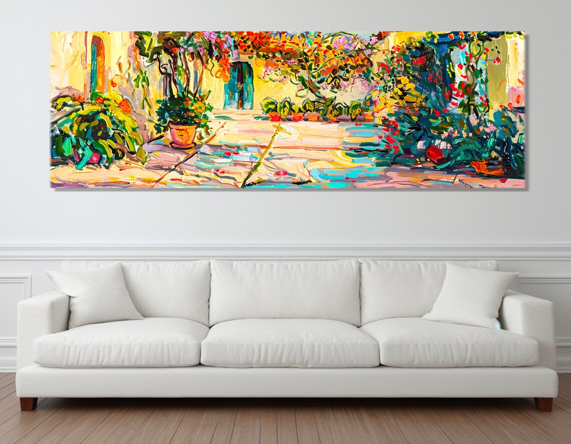 Italian Village Painting Art Print, Colorful Italy Street - Image 4