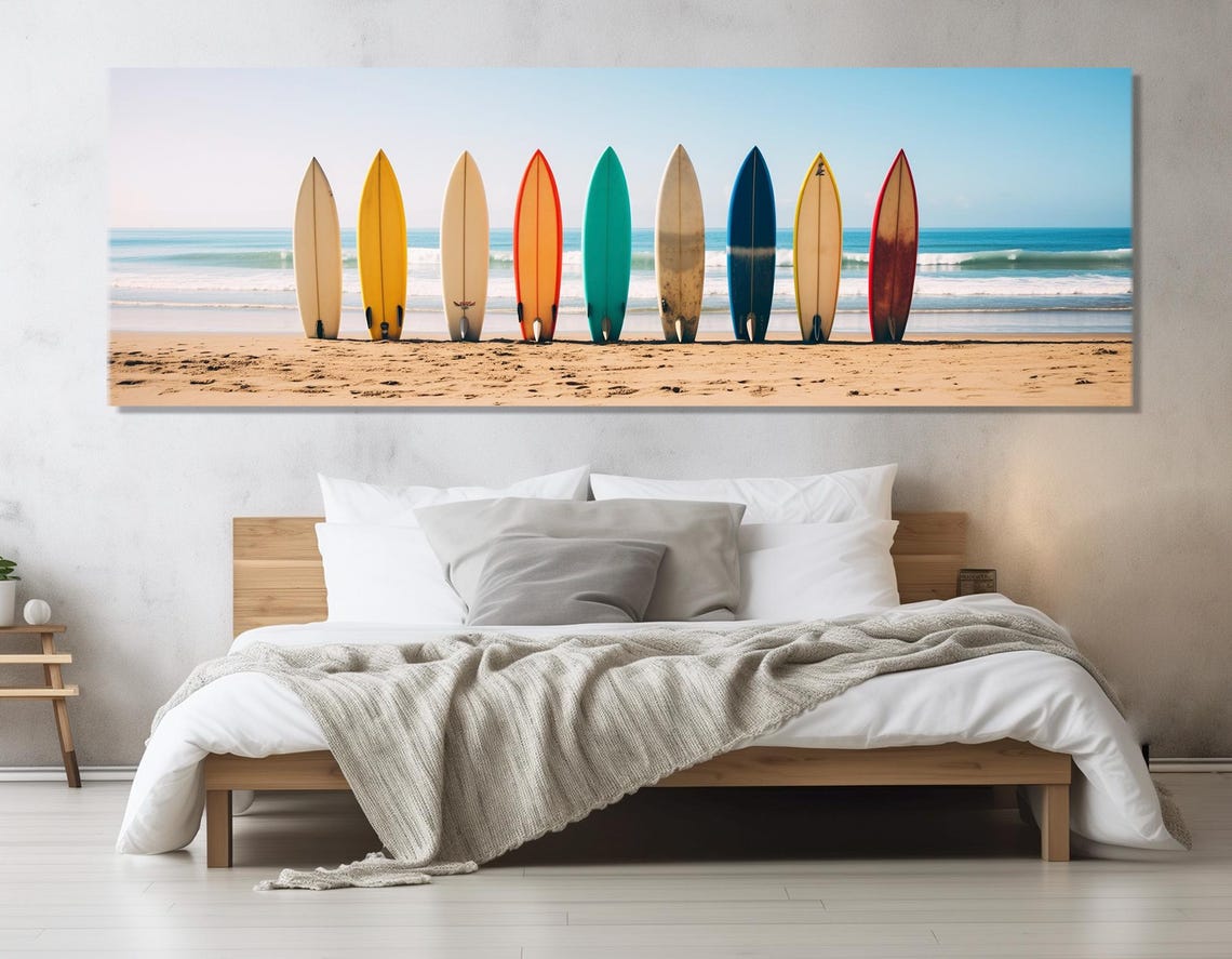 Minimalist Surfing Wall Art Surfboards Print Surfer Gift Surfing Wall Decor Surfing Poster Surfing Print Framed Ready To Hang