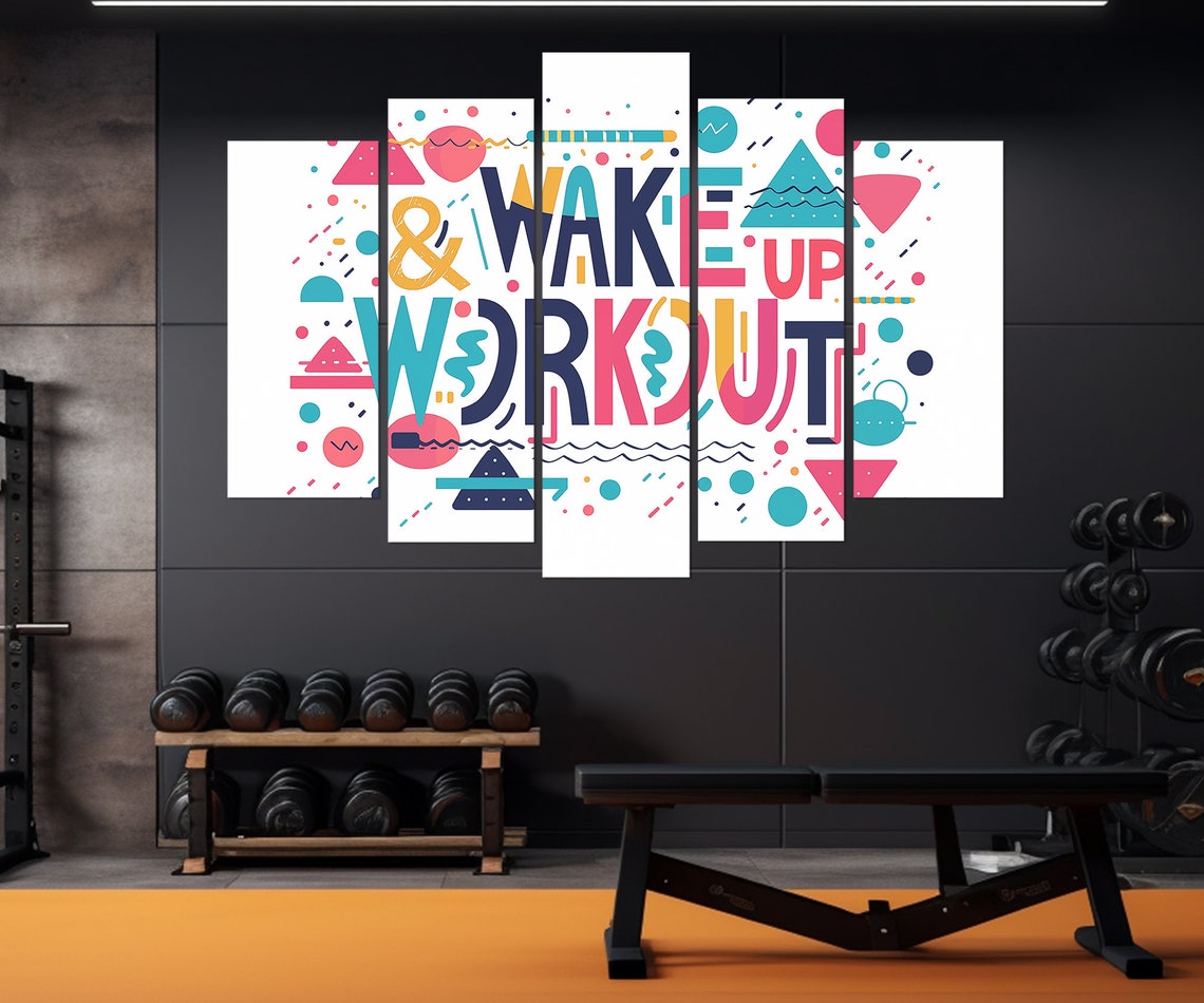 Wake Up And Work Out Print Minimalist Gym Wall Decor Fitness Girl Gift Fitness Motivation Fitness Poster Framed Ready To Hang - Image 2