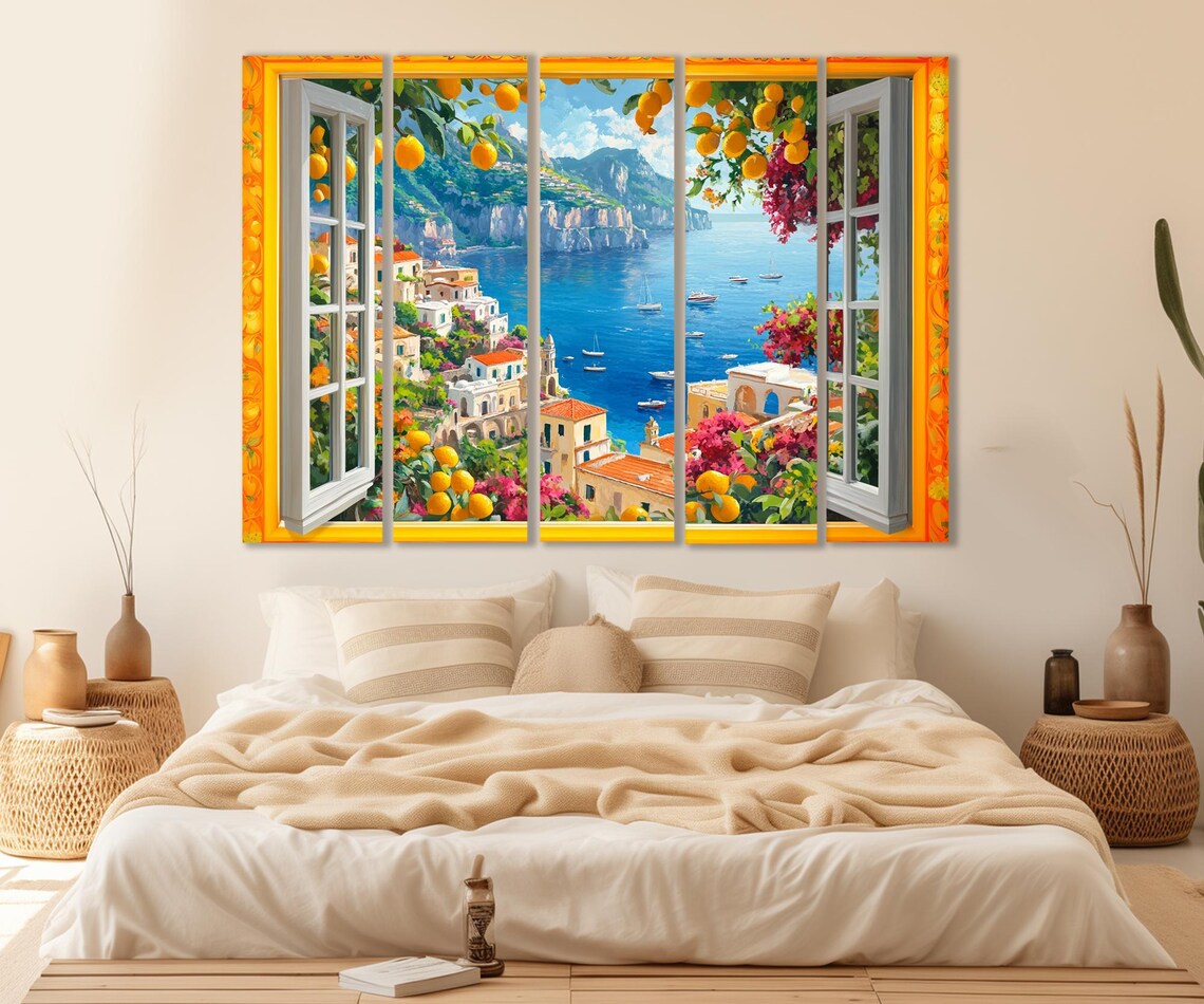 Amalfi Coast Open Window to Italy Travel Poster - Image 2