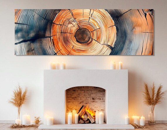 Tree Rings Watercolor Painting Print Abstract Wood Texture Wall Art Tree Wall Art Soft Tone Wood Painting Framed Ready To Hang