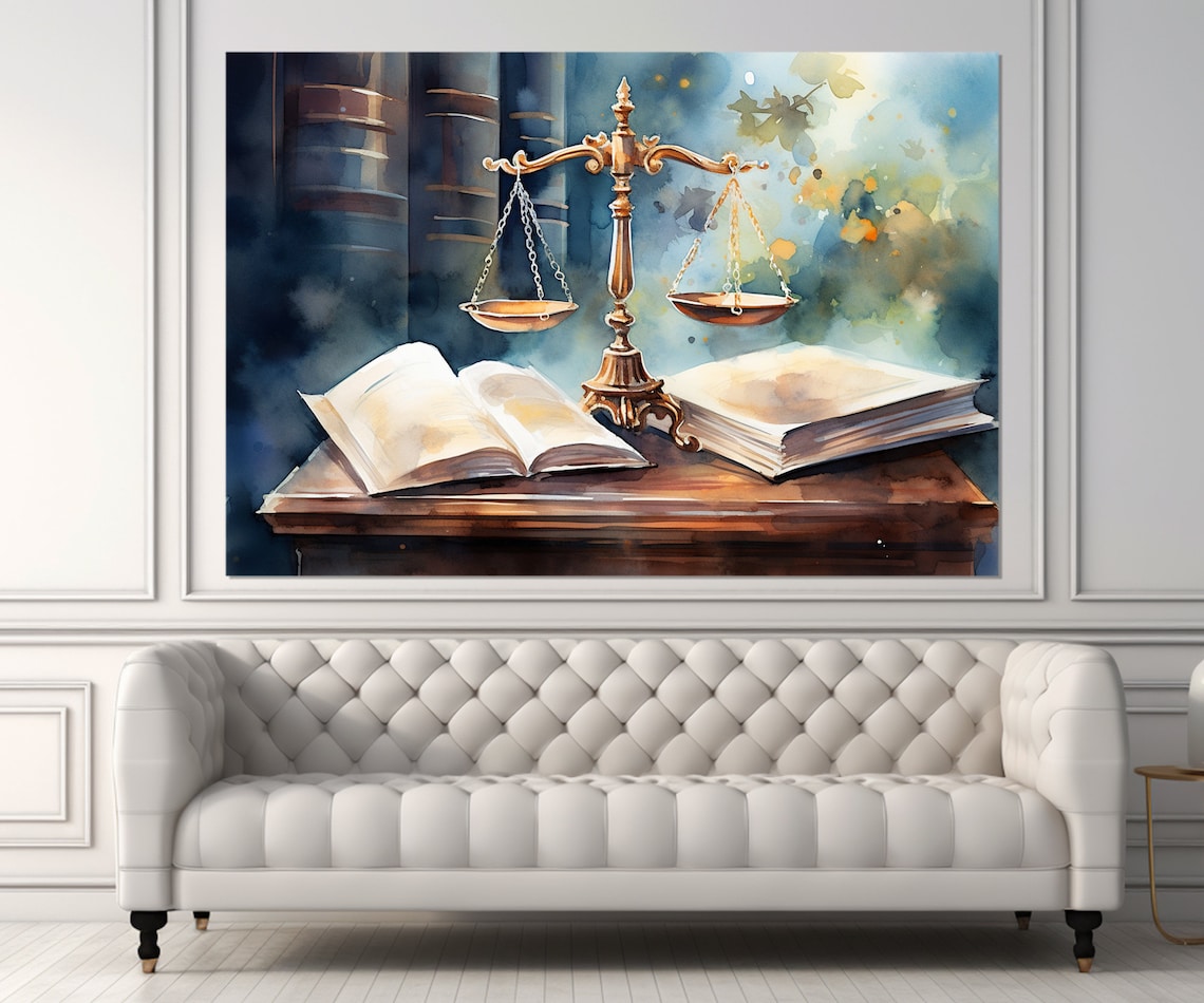 Justice Vintage-Style Oil Painting Print, Office Decor - Image 2