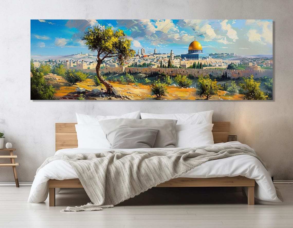 Old Jerusalem Dome Of The Rock Olive Tree Sunny Old City Poster