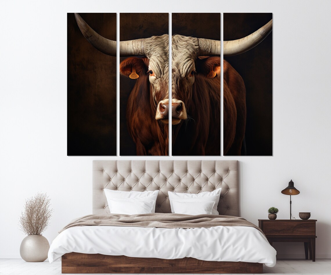 Texas Longhorn Art Print, Farm Animal Wall Decor - Image 2