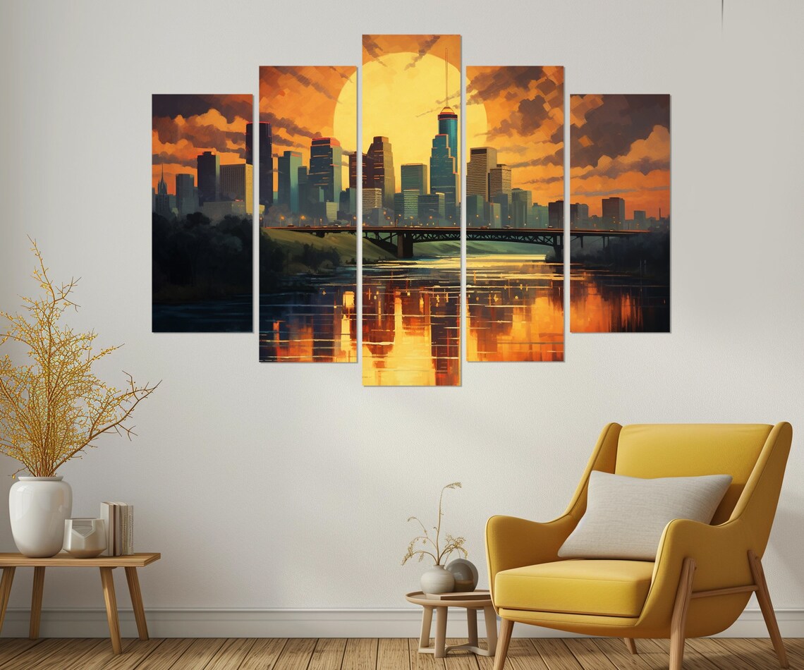 Minneapolis Skyline Abstract, Minnesota Art Print - Image 2