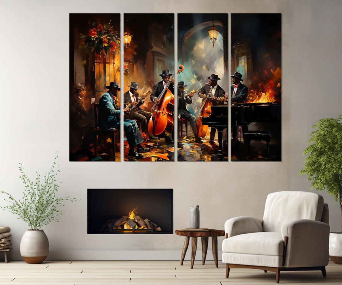 Jazz Band Retro Vintage Music Poster Art Print - Image 2