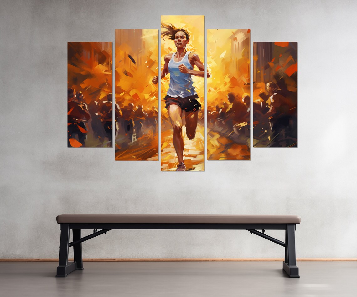 Running Abstract Wall Art Print, Motivation Poster - Image 3