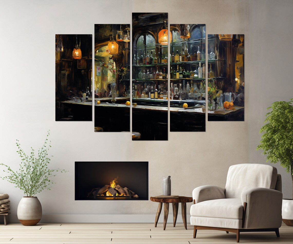 Retro Bar Painting, Vintage Pub Wall Art Print - Image 3