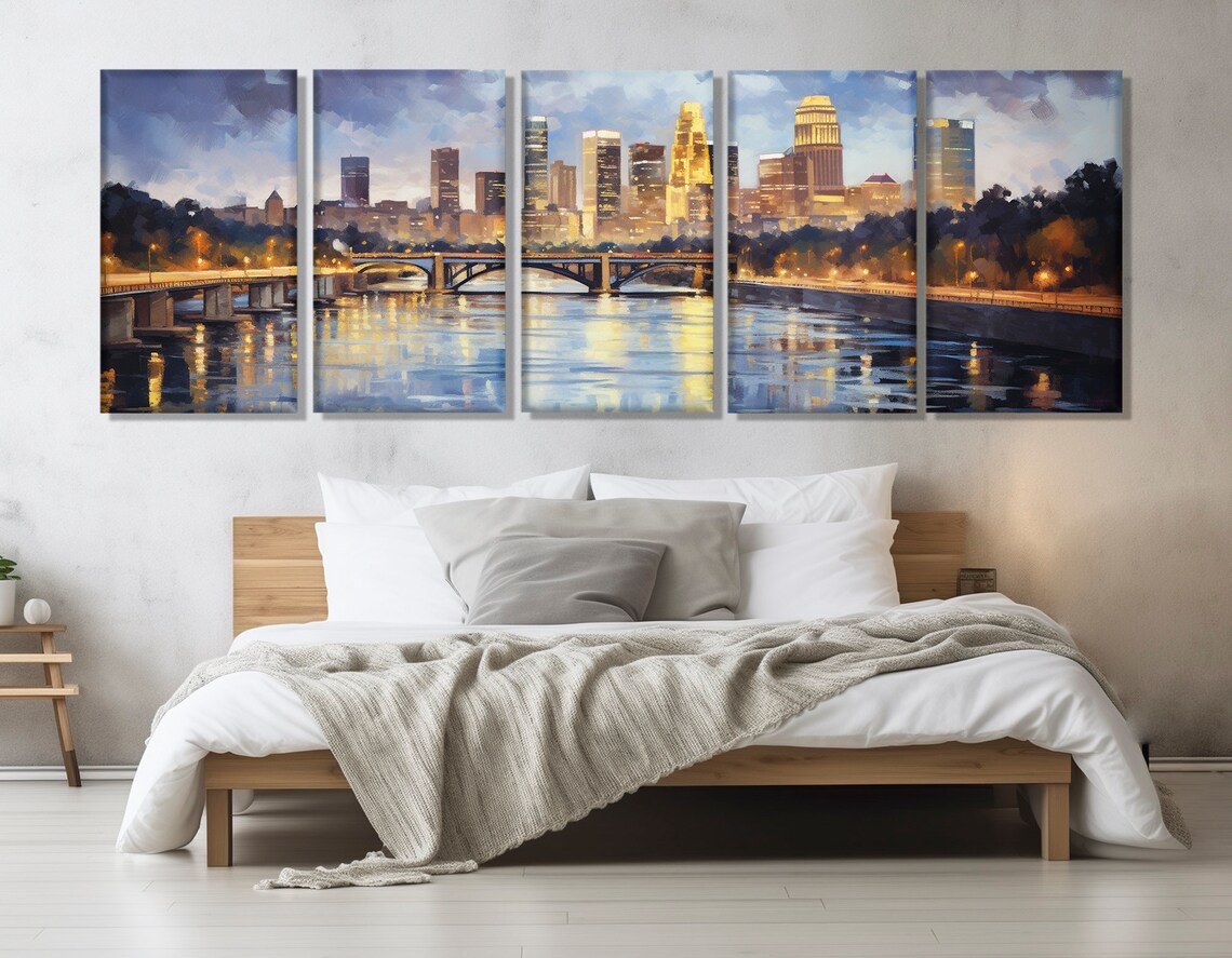 Abstract Minneapolis Skyline, Cityscape Art Print - Image 3