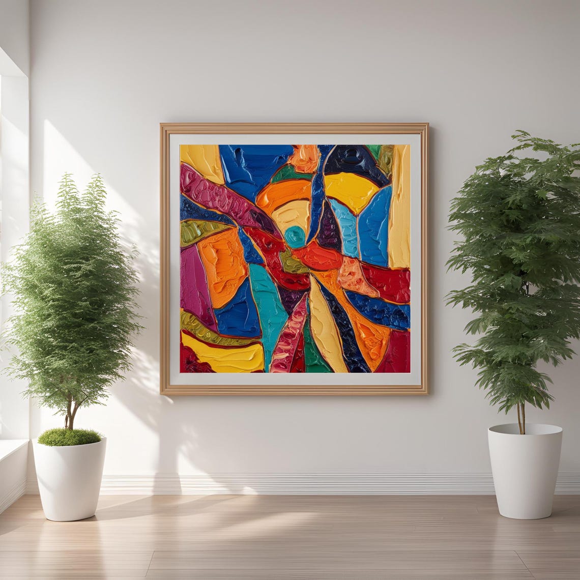 Chromatic Symphony Bold Abstract Impasto Swirl Modern Poster - Image 2