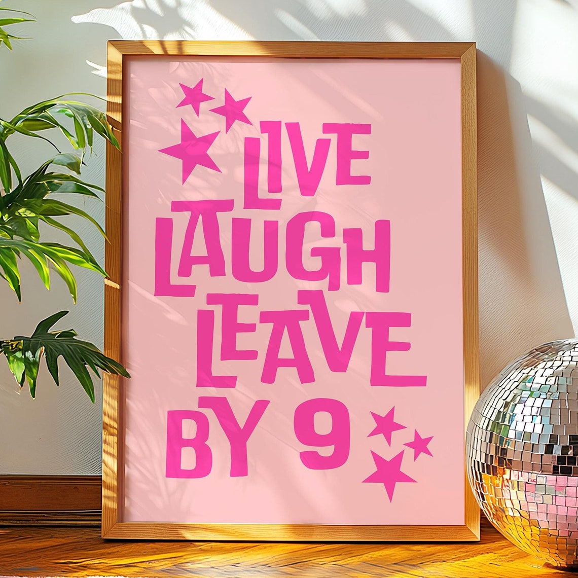 Live Laugh Leave By 9 Funny Hot Pink Typography Quote Poster