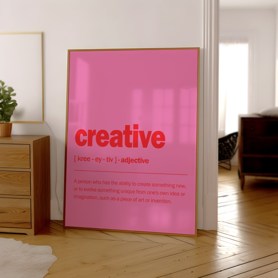 Creative Dictionary Definition Pink Retro Vocabulary Word Art Poster - Image 3