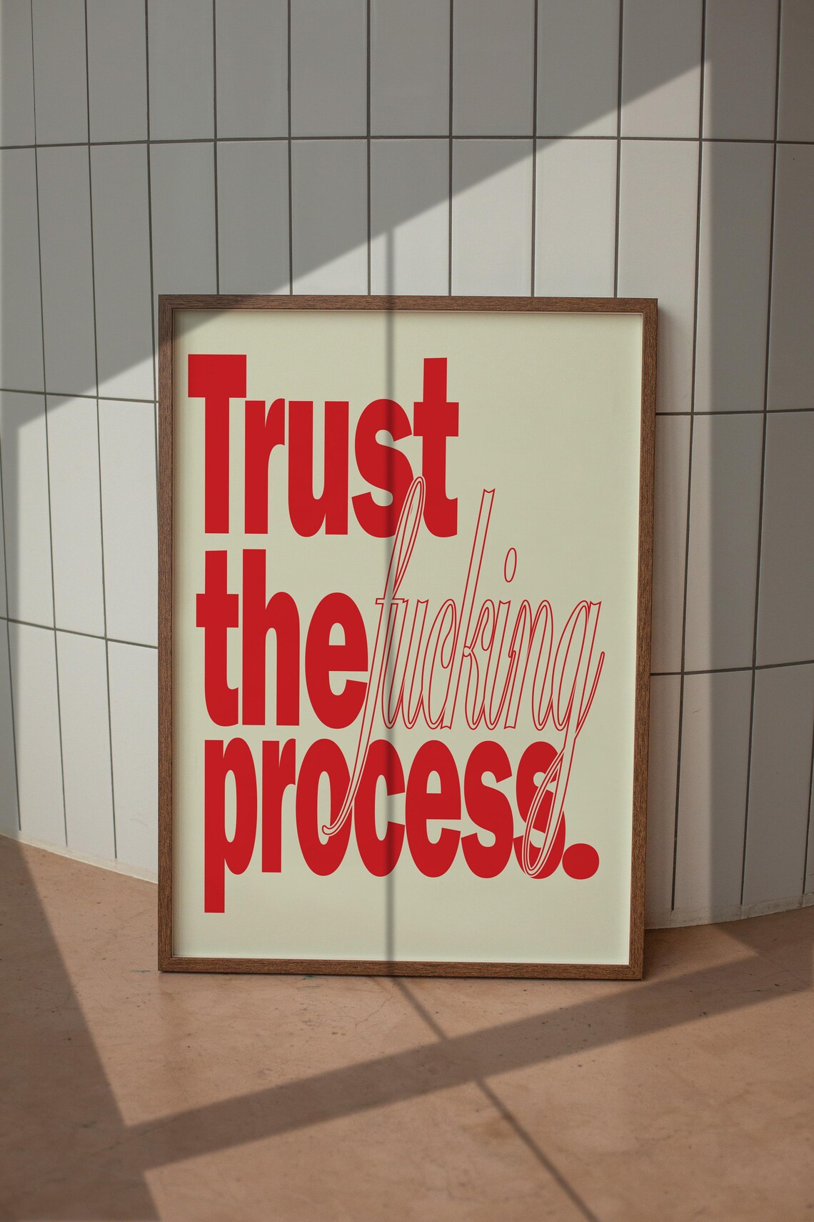 Trust the Fucking Process Red Bold Typography Motivational Poster - Image 5
