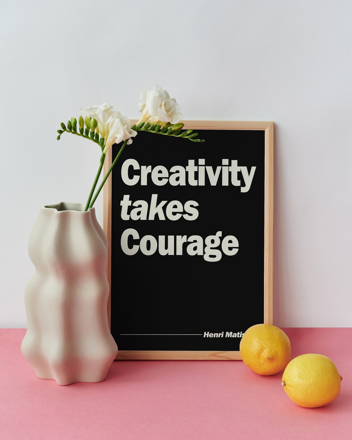 Creativity Takes Courage Retro Typography Art Print - Image 2