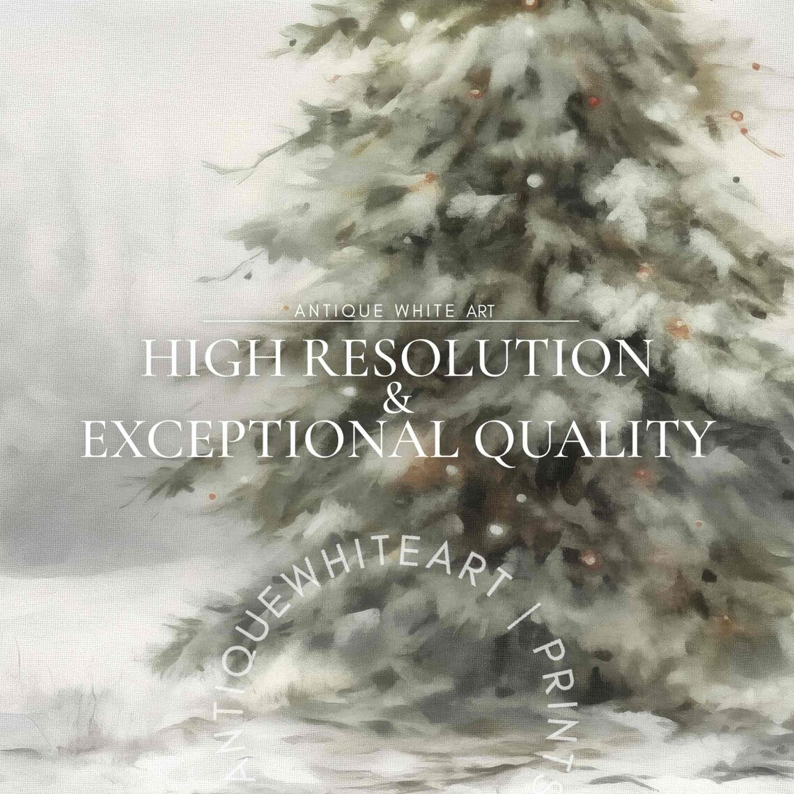 Christmas Tree Print, Moody Farmhouse Winter Decor - Image 3