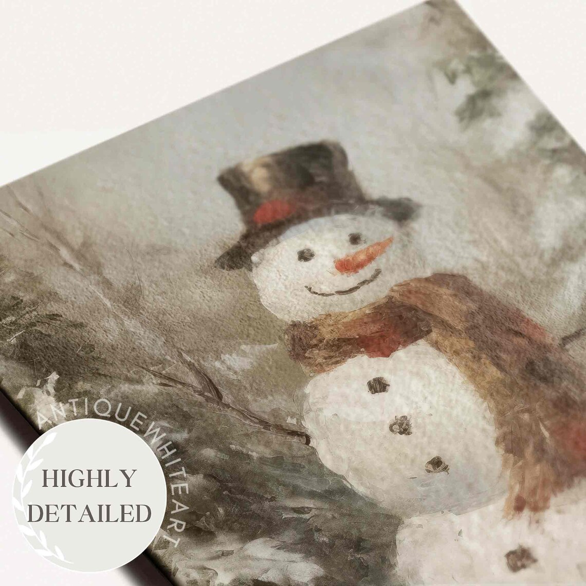 Snowman Christmas Farmhouse Winter Art Print - Image 3