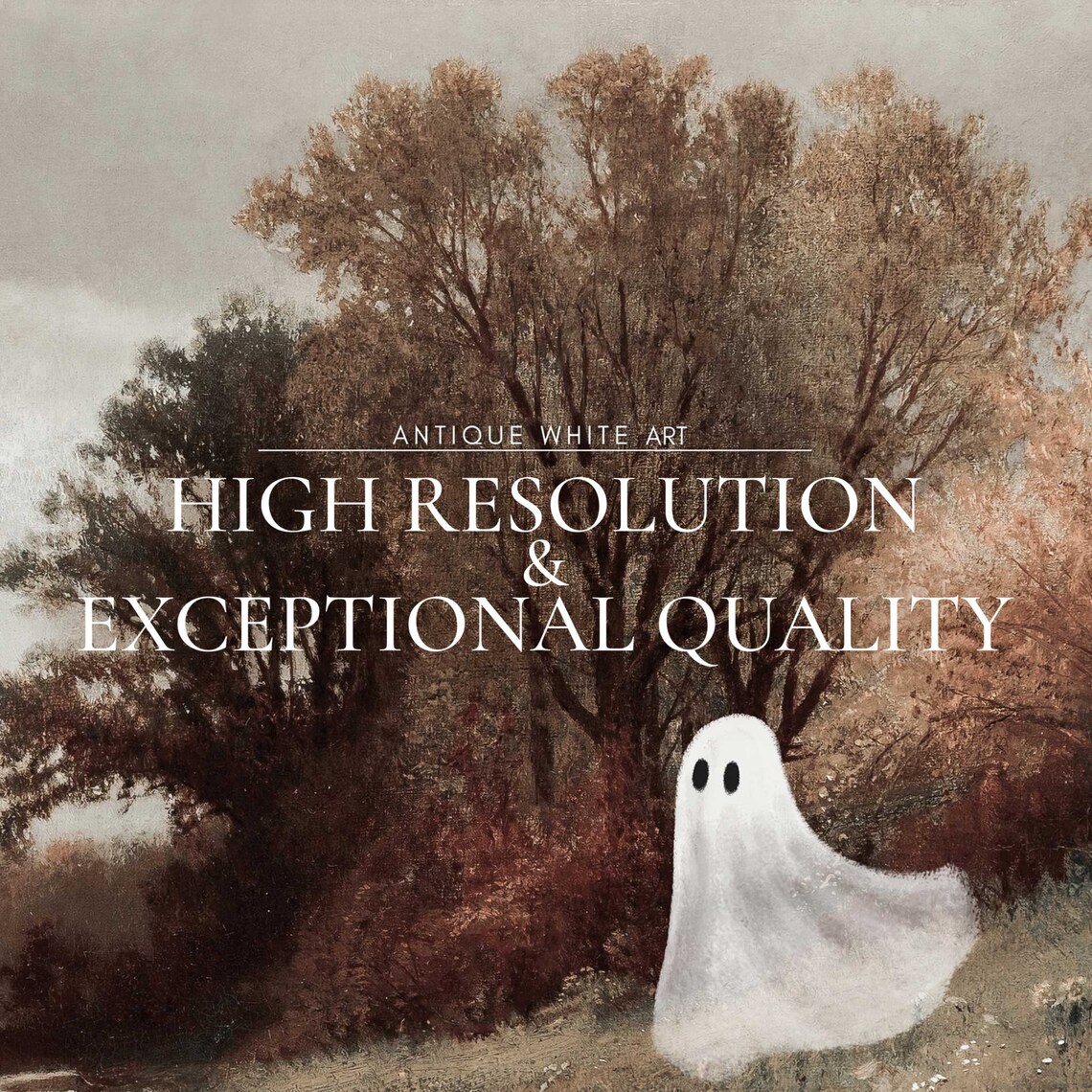 Cute Ghosts Vintage Halloween Art Print for TV - Image 4