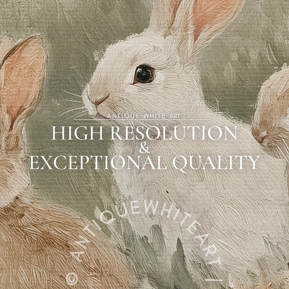 Easter Bunnies Painting, Easter Nursery Decor - Image 2