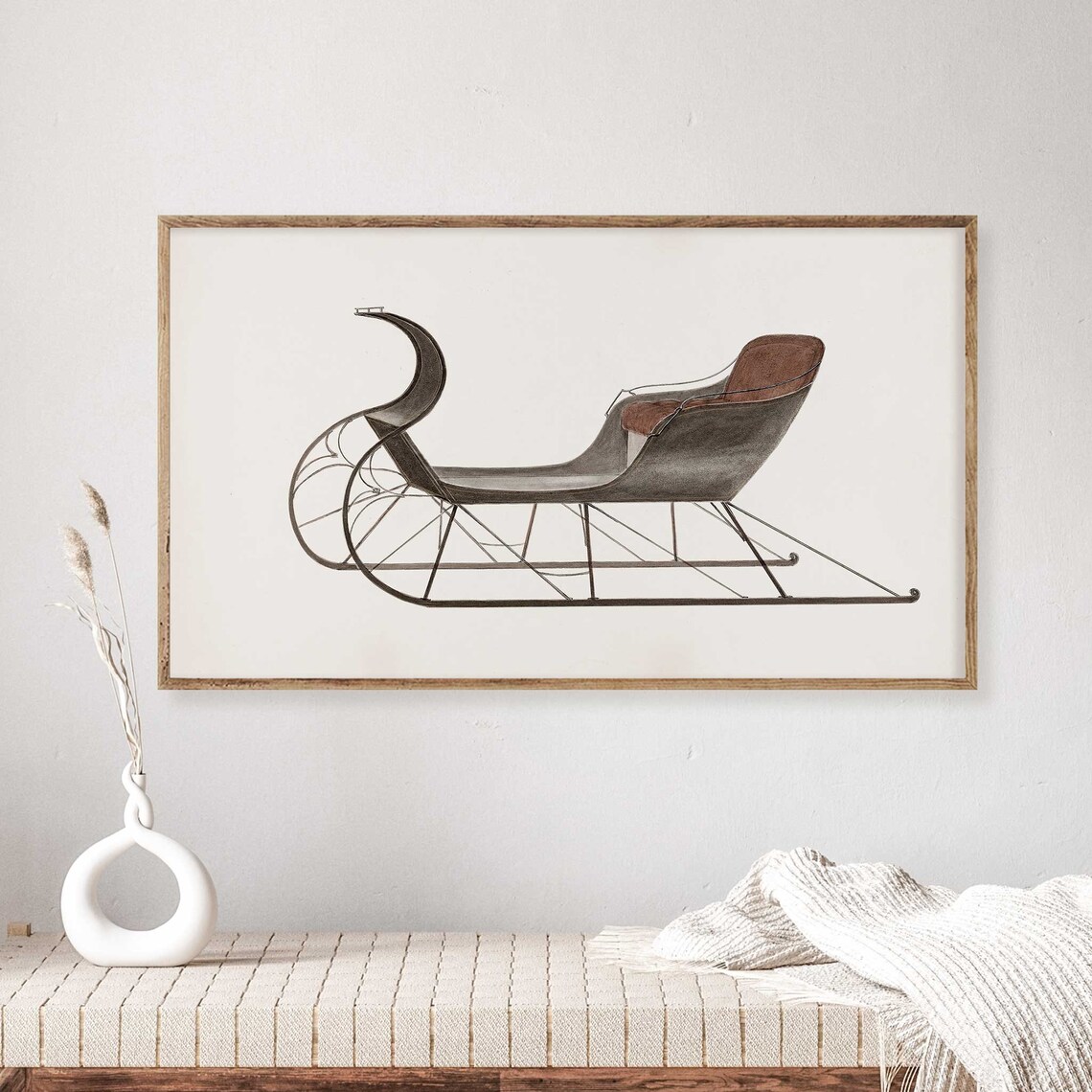 Vintage Winter Christmas Frame TV Art Poster - Image 3