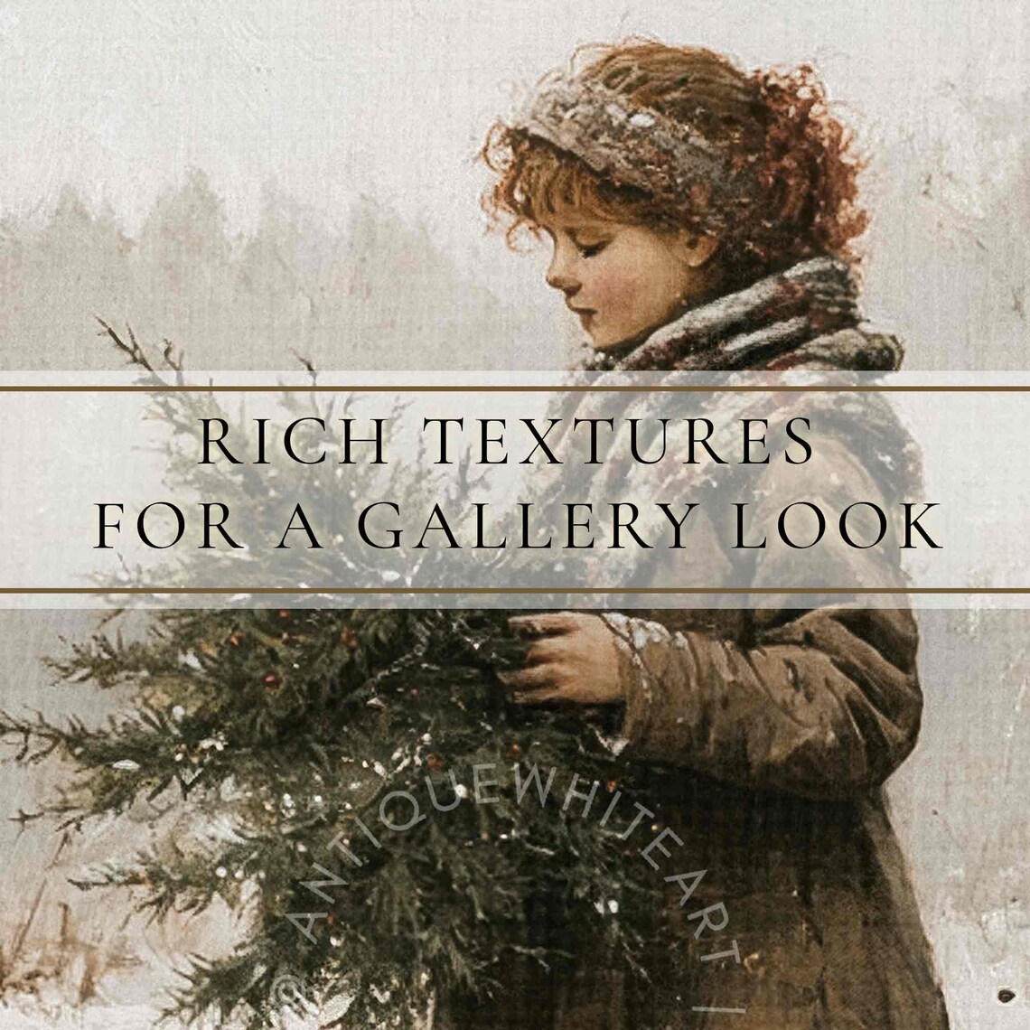 Winter Vintage Rustic Christmas Decor Art Print - Image 3
