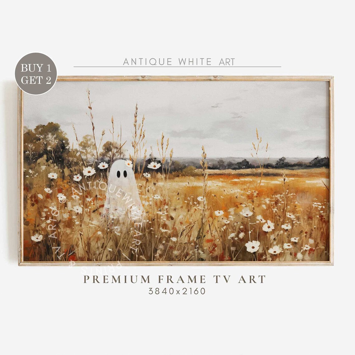 Autumn Wildflowers Vintage Art Print, Halloween Decor