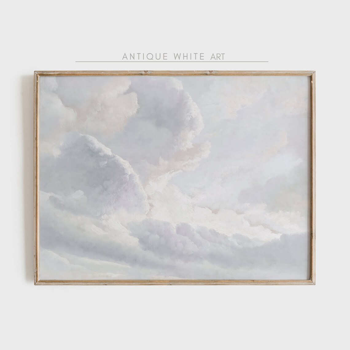 Vintage Clouds Antique Oil Painting Sky Art Print