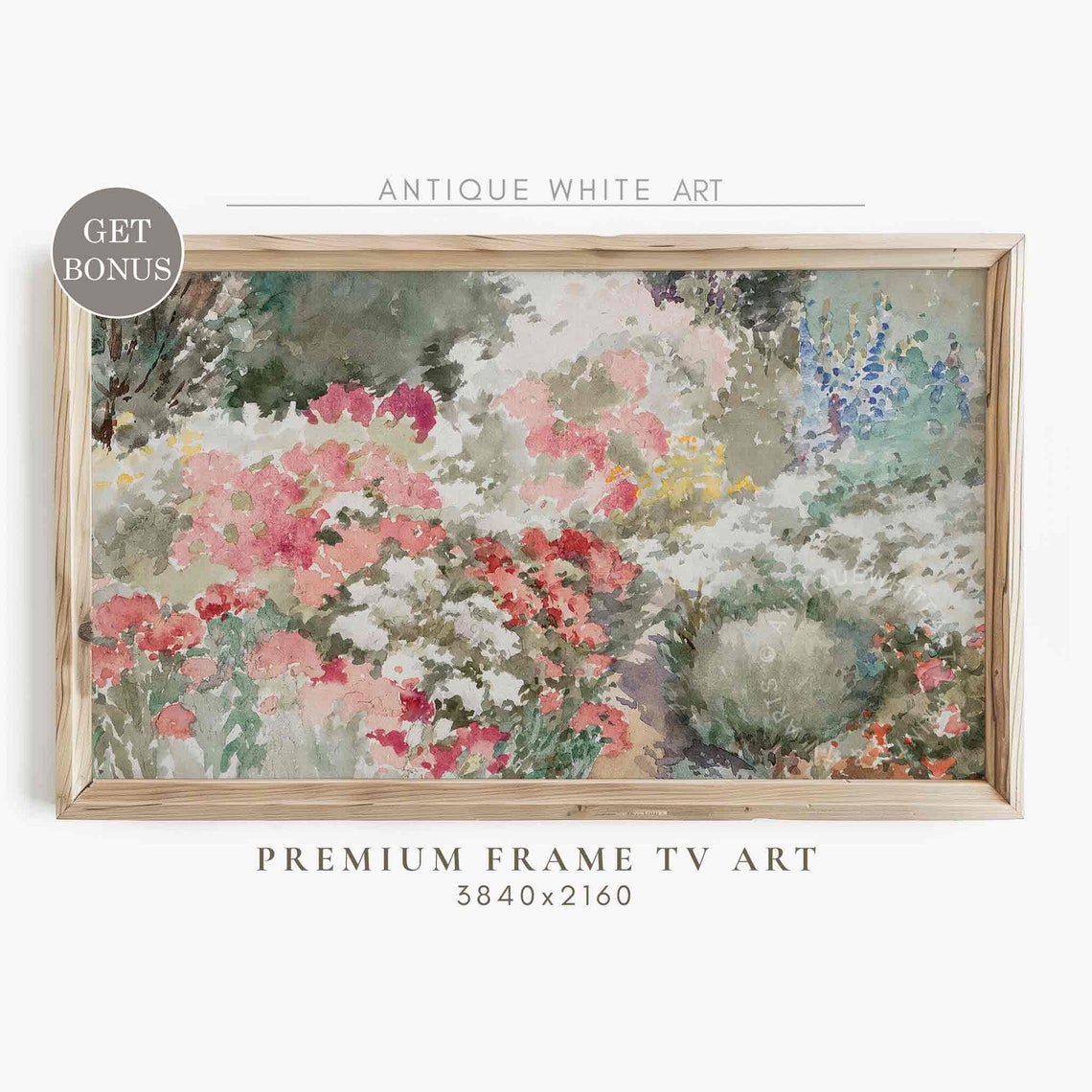 Colorful Impressionist Garden Bloom Watercolor Floral Art Poster